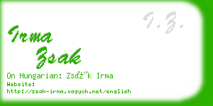 irma zsak business card